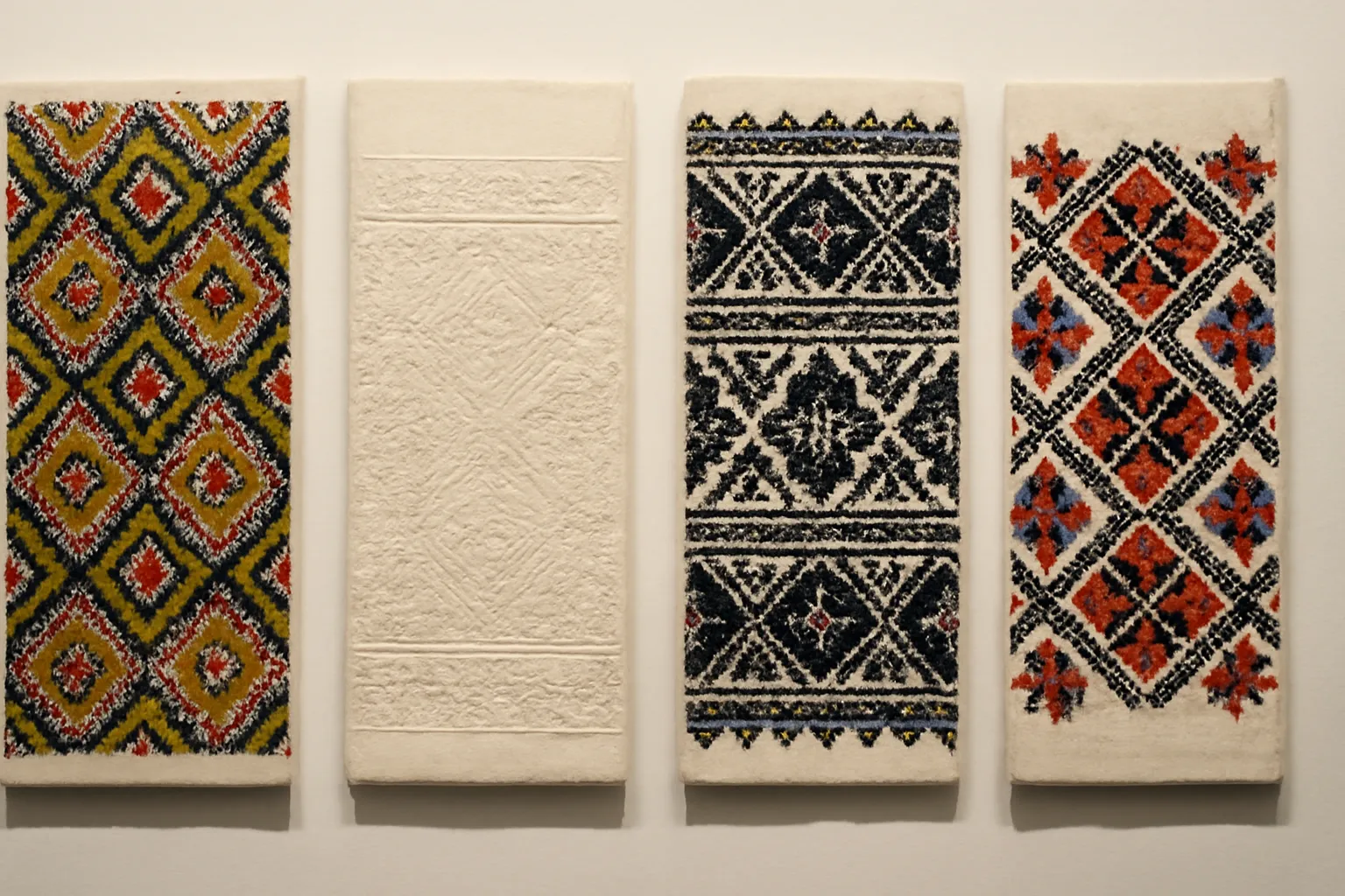 Comparison of Ukrainian embroidery patterns from different regions showing distinct styles