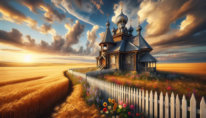 Ukrainian heritage memorial park on the Canadian prairies with traditional iron crosses